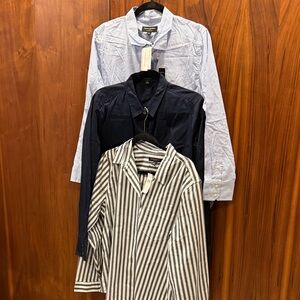 Banana Republic + Ann Taylor Button-Down Shirt Lot (3 Tops) – XL, 16, LP – 2 NWT